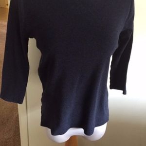 Ann Taylor navy blue knit top,